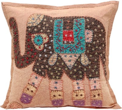 Rastogi Handicrafts Cotton Cushions & Pillows Cover(Pack of 5, 41 cm*41 cm, Brown)