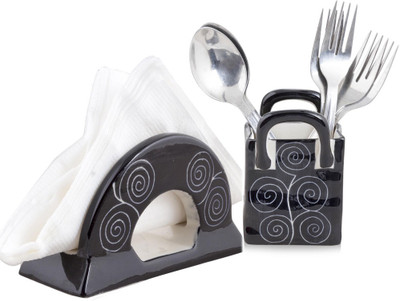 

VarEesha Hand Painted Cutlery Holder Ceramic Cutlery Set(Pack of 2)