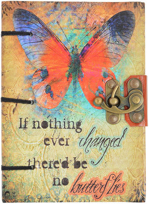 CRAFT CLUB Handmade Recycled paper leather dairy A5 Address Book Unruled 144 Pages(Multicolor)