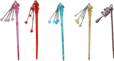 

Moti combo of juda sticks Bun Stick(Multicolor)