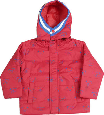 

612 League Full Sleeve Printed Baby Girls Jacket, Red