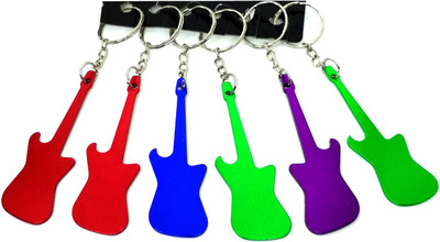 

VShine Metal Guitar Shaped Bottle Opener Set of 6 Key Chain