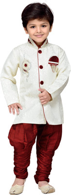 

AJ Dezines Boys Sherwani and Churidar Set(Maroon Pack of 1)