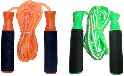 

FACTO POWER BEARING ORANGE AND BLUE SKIPPING ROPE Freestyle Skipping Rope(Orange, Green, Pack of 2), Green;orange