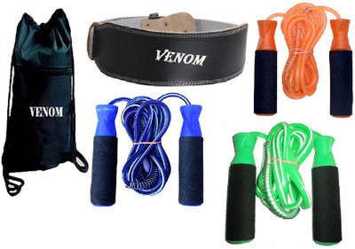 

Venom BACK PACK BAG, LEATHER FITNESS BELT AND BEARING GREEN, BLUE AND ORANGE COLOR SKIPPING ROPES Gym & Fitness Kit