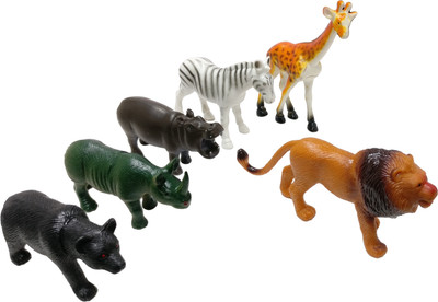 

Boing 6 PCS 5" WILD ANIMALS 2 ASST(Multicolor)