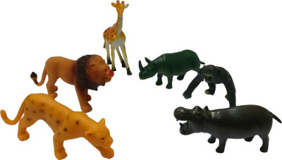 

Boing 6 PCS 4" WILD ANIMALS 2 ASST(Multicolor)