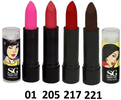 

AMURA Smart Girl LipStick Set of 4 (01,205,217,221)(Multicolor)