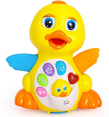 

VShine Flapping Yellow Duck Baby - Kids Learning Toy with Lights and Music Songs Sounds - Bump and Go Type(Yellow)