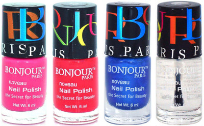 

Coat Me Bonjour Paris Premium Nail Polish multicolor(Pack of 4)