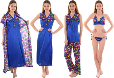 SENSLIFE Women Nighty(Multicolor) SENSLIFE Women Nighty(Multicolor)