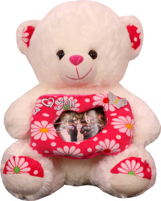 

Skylofts Imported 45cm Personalised Teddy Bear with your photo inside the rectagular frame - 40 cm(White)