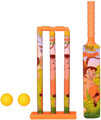 

VShine Junior Cricket Set with Bat,Balls, Wickets,Bells- Indoor Beach Outdoor Garden Play Set for kids Chota Bheem(Orange)