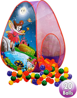 

HALO NATION Play Tent House Magic Ball Pool Pop-Up For Kids Toy Picnic Hut, 20 Balls Included(Multicolor)