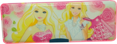 

HALO NATION Barbie SuperHero and Cartoon Characters Art Plastic Pencil Box(Set of 1, Pink)