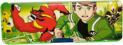 

HALO NATION BEN 10 SuperHero and Cartoon Characters Art Plastic Pencil Box(Set of 1, Green)