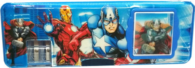 

HALO NATION AVENGER SuperHero and Cartoon Characters Art Plastic Pencil Box(Set of 1, Blue)