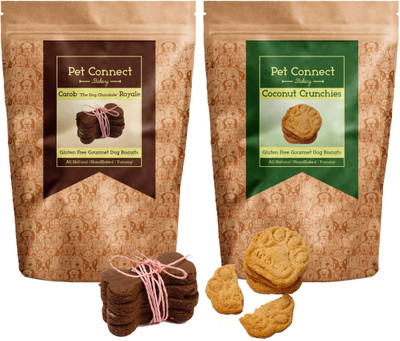 

pet connect Hand-Baked Gluten Free Dog Biscuits-Caorb+Coconut(Pack Of Two) Chocolate, Coconut Dog Treat(500 g, Pack of 2)