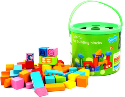 

EZ Life Kids Wooden Toy Building Blocks - 50 Pcs(50 Pieces)
