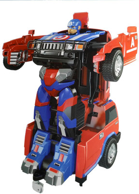 

VShine Captain America HUMMER Deformation Car 2.4Gh3CH Remote Control with One key deform Feature, Big Size Transformer Toy(Blue)
