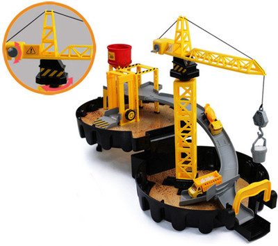 

VShine Wheel Garage Series—Crane and Trucks Parking Lot Rail Toy Set(Yellow)