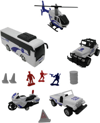 

HALO NATION Police Vehicle Set With Policeman Vehicles and Accessories