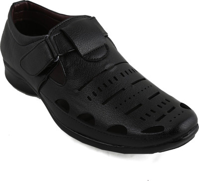 Alexus Men Black Sandals