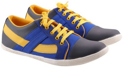 

Saffey Canvas Shoes For Men(Blue, Yellow