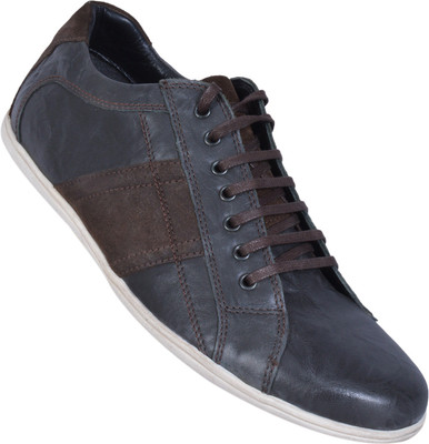 

RSI Men's Black Leather Casual Shoes For Men(Blue, Brown