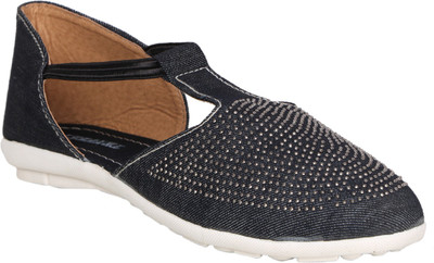 

tryfeet Women's Black Siroski Bellies For Women(Black