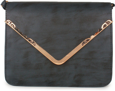 

VELINA Girls Casual Black Leatherette Messenger Bag
