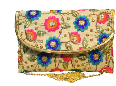 

5elementz Women Evening/Party Multicolor Cotton, Brocade Sling Bag