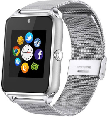 

ESTAR Presenting Bluetooth Smartwatch with Sim- Card Support Compatible with Asus Fonepad 7 FE375CL Silver Smartwatch(Silver Strap Free Size)