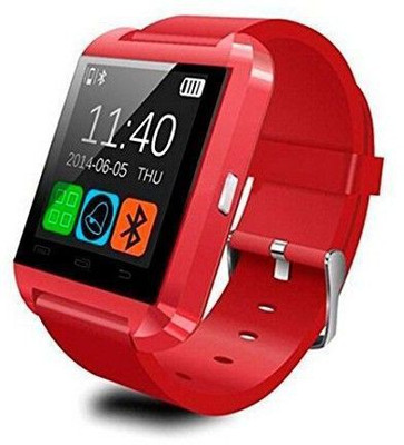 

ESTAR Presenting Bluetooth Smartwatch with Sim- Card Support Compatible with Asus PadFone 2 Red Smartwatch(Red Strap Free Size)