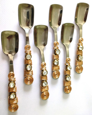 

jewelkraft designs Stainless Steel Ice-cream Spoon Set(Pack of 6)
