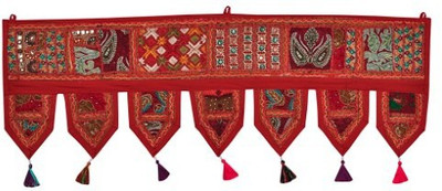 

Lal Haveli Home Decor Wall Hanging Embroidered Tapestry Door Toran(Cotton)