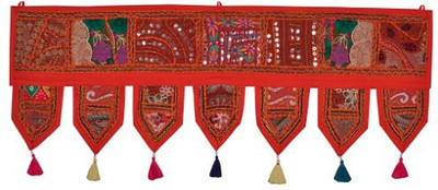 

Lal Haveli Embroidery Work Cotton Tapestry Wall Decoration Door Hanging Toran(Cotton)