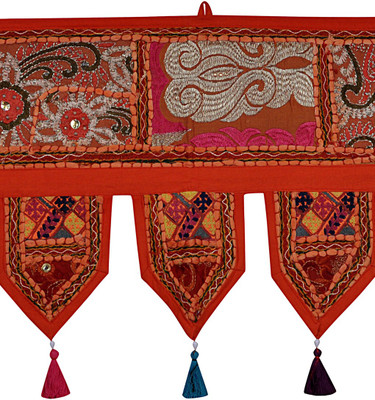 

Lal Haveli Embroidery Work Cotton Tapestry Wall Decoration Door Hanging Toran(Cotton)