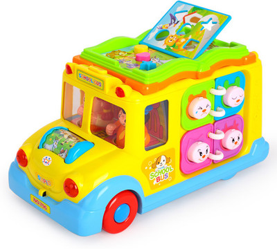 

Kiditos Baby Intellectual School Bus Activity Toy Vehicle with Music, Sounds, and Lights for Toddlers(Multicolor)