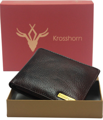 

Krosshorn Men Casual Brown Genuine Leather Wallet(6 Card Slots)