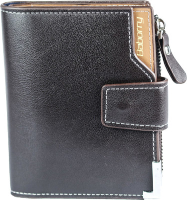 

BABORRY Men Black Artificial Leather Wallet(14 Card Slots), Blue;brown;black