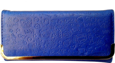 

SANSHUL Women Casual Blue Canvas Wallet(12 Card Slots)