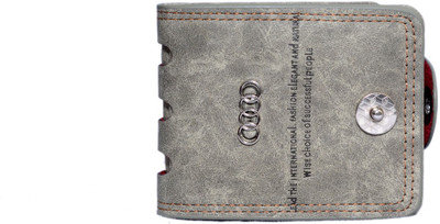 

adhritam Men Grey Genuine Leather Wallet(10 Card Slots)
