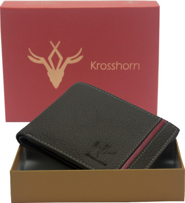 

Krosshorn Men Brown Genuine Leather Wallet(6 Card Slots)