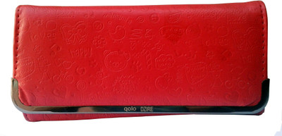 

SANSHUL Women Red Canvas Wallet(12 Card Slots)