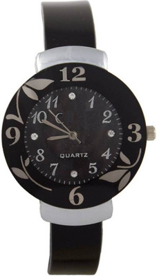View FASHION POOL LEAF GLASS DESIGN BLK Watch  - For Girls Wrist Watches Price Online(FASHION POOL)