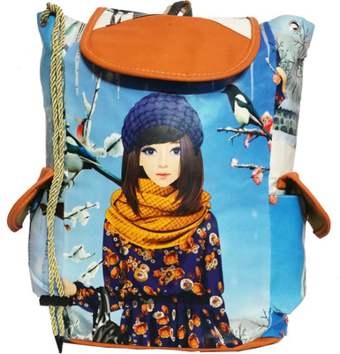 

Luxminet trendy backpack ideal for both girls & women 3 L Backpack(Gold), Blue