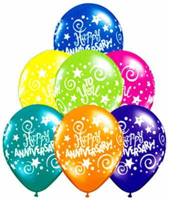 

Shop Online Printed Happy Anniversary Balloons Balloon(Multicolor, Pack of 10)