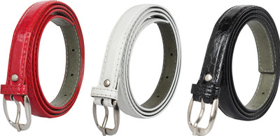 

styles creation Women Party, Casual, Evening Red, White, Black Artificial Leather Belt, Multocolour