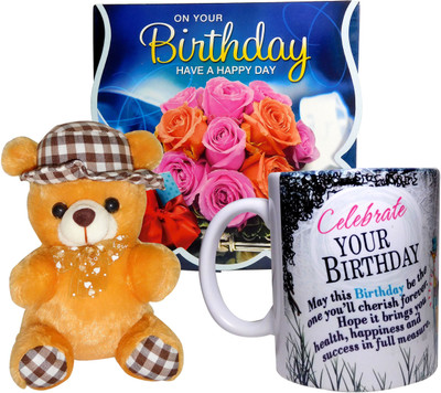 

Siddhi Gifts birthday gifts for girlfriends - Birthday Greeting Card, Soft Hat Teddy With Coffee Mug(Set of 1)